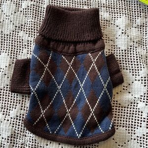 Xxs Argyle Dog Sweater